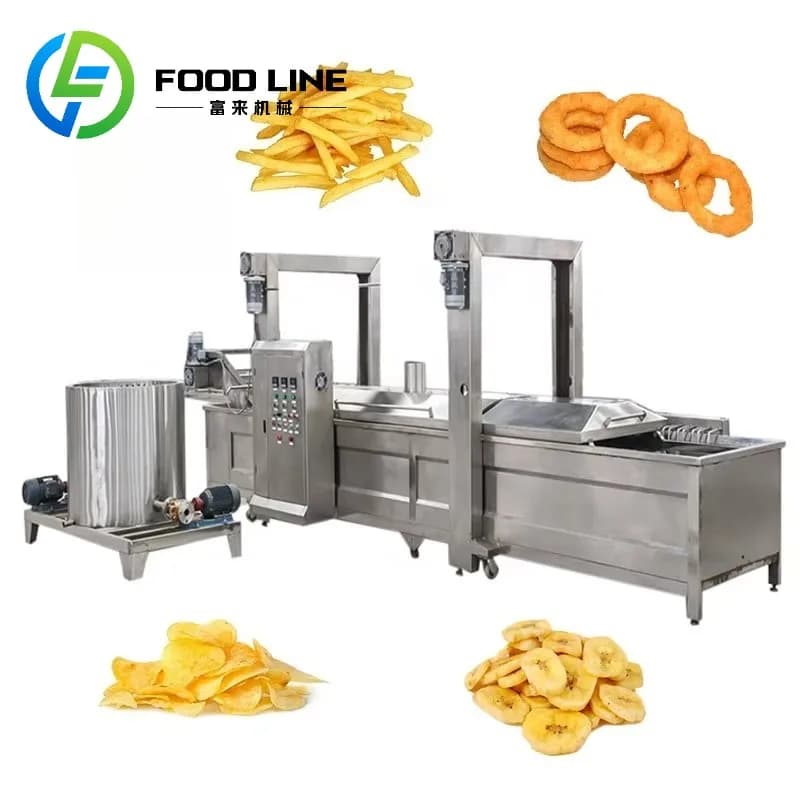 Ligne de friture industrielle à granulés, ligne de production de frits surgelés, Support de personna