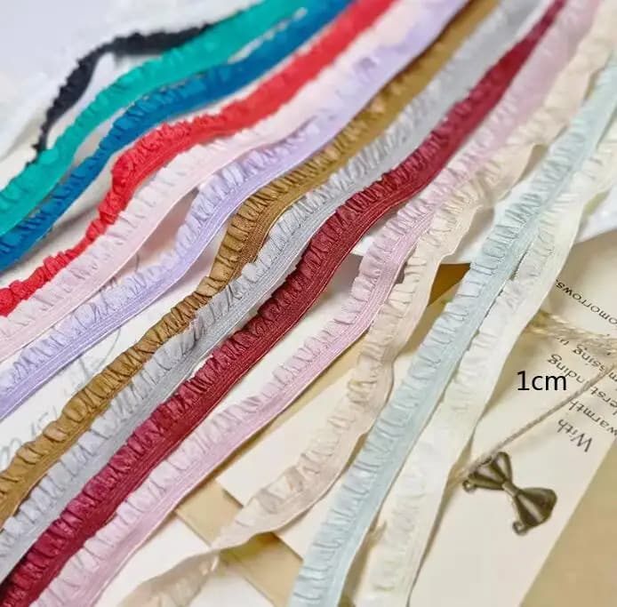 5 mètres mélange de couleurs plissées Stretch dentelle garnitures ruban à volants bande élastique bé