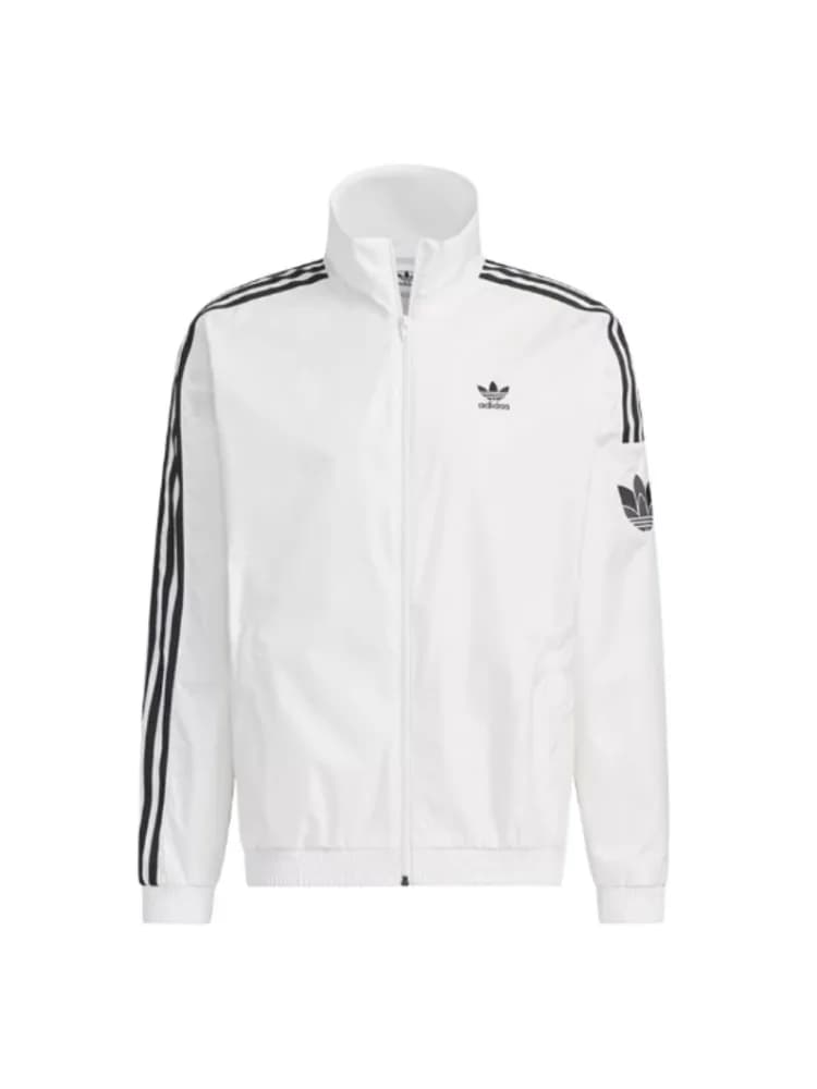 Veste à manches longues à col montant adidas Originals RETRO TREFOIL, unisexe, blanc JI7535
