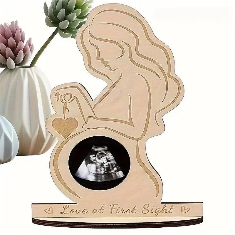 Cadre Photo à ultrasons pour bébé, cadre sonogramme en bois pour mère enceinte, Souvenir, ornement,