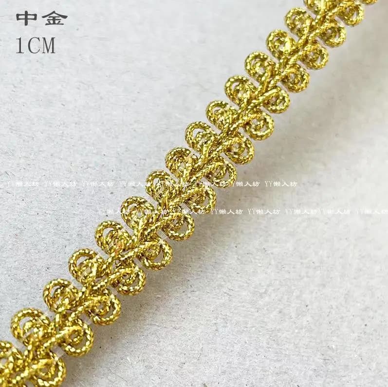 Ruban de garniture en dentelle brodée de fil d'or, maille, tissu en dentelle, zones de couture brico