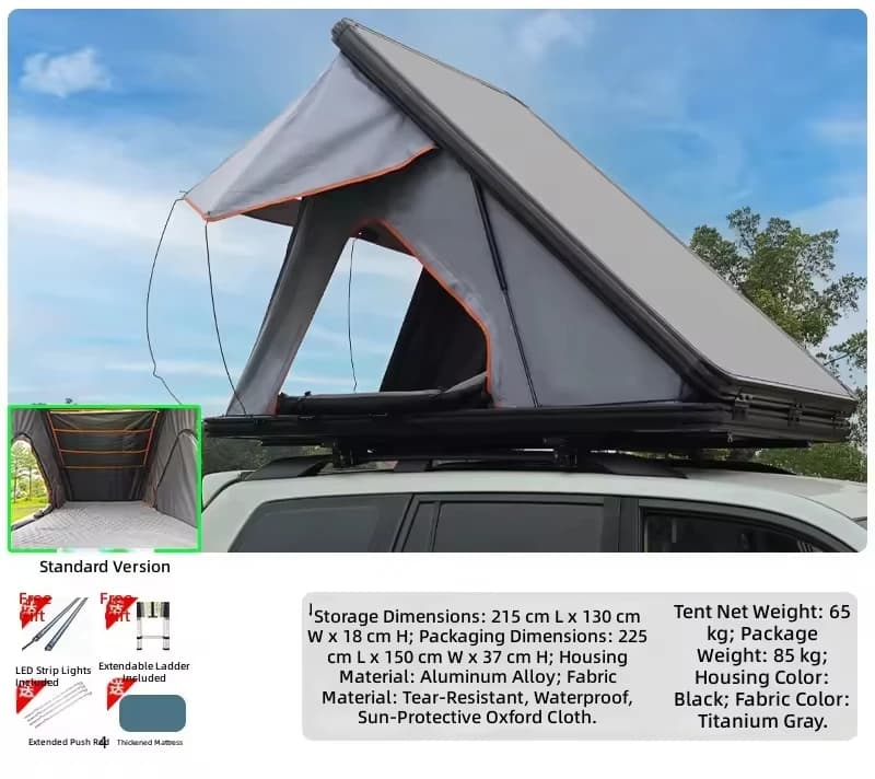 Tente de toit rigide pour camping, véhicule tout-terrain, tente de toit pop-up, tente de toit extéri