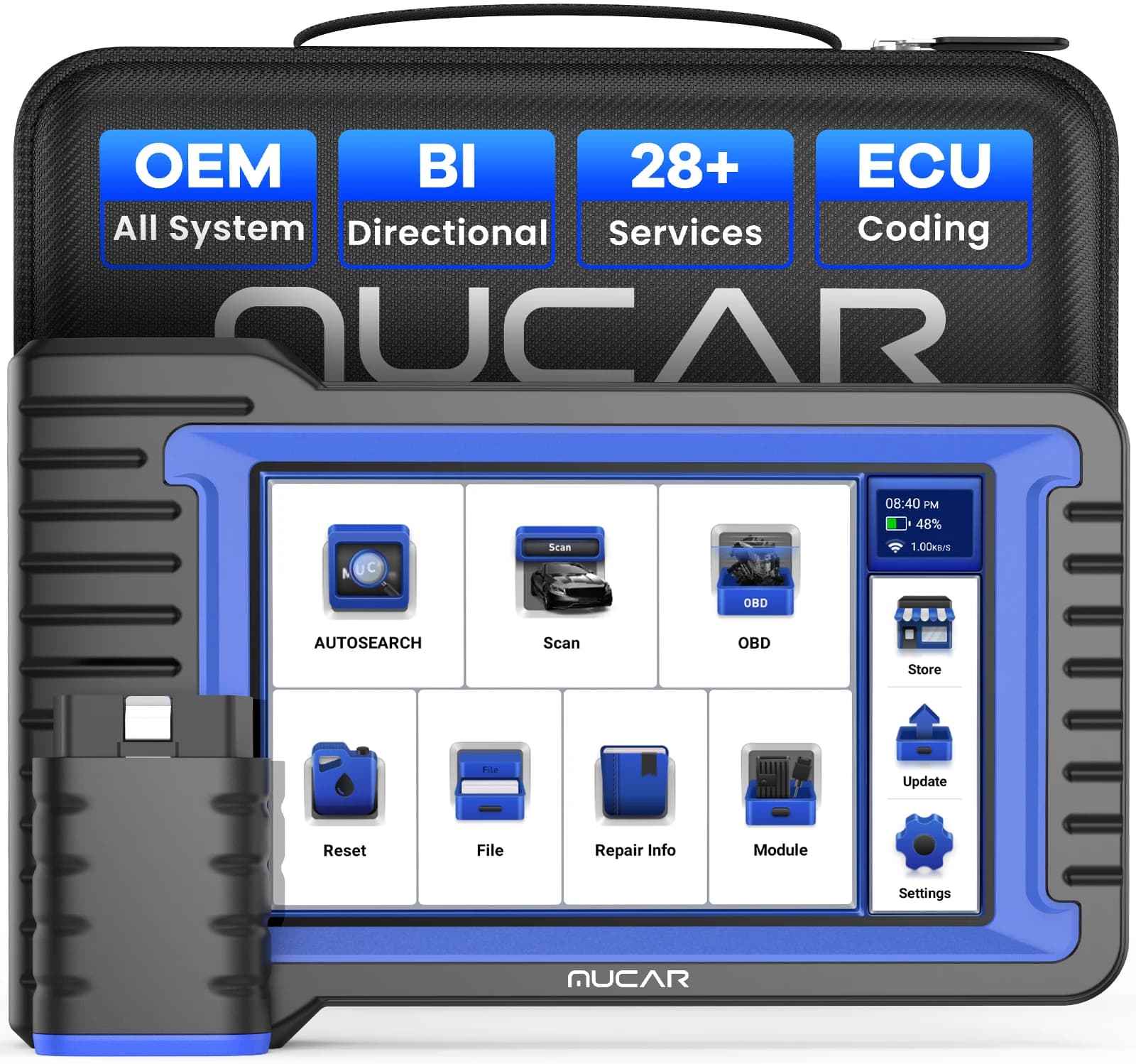 MUCAR VO7S/VO7 OBD2 Scanner système complet diagnostic 28 réinitialiser outil de Diagnostic codage E