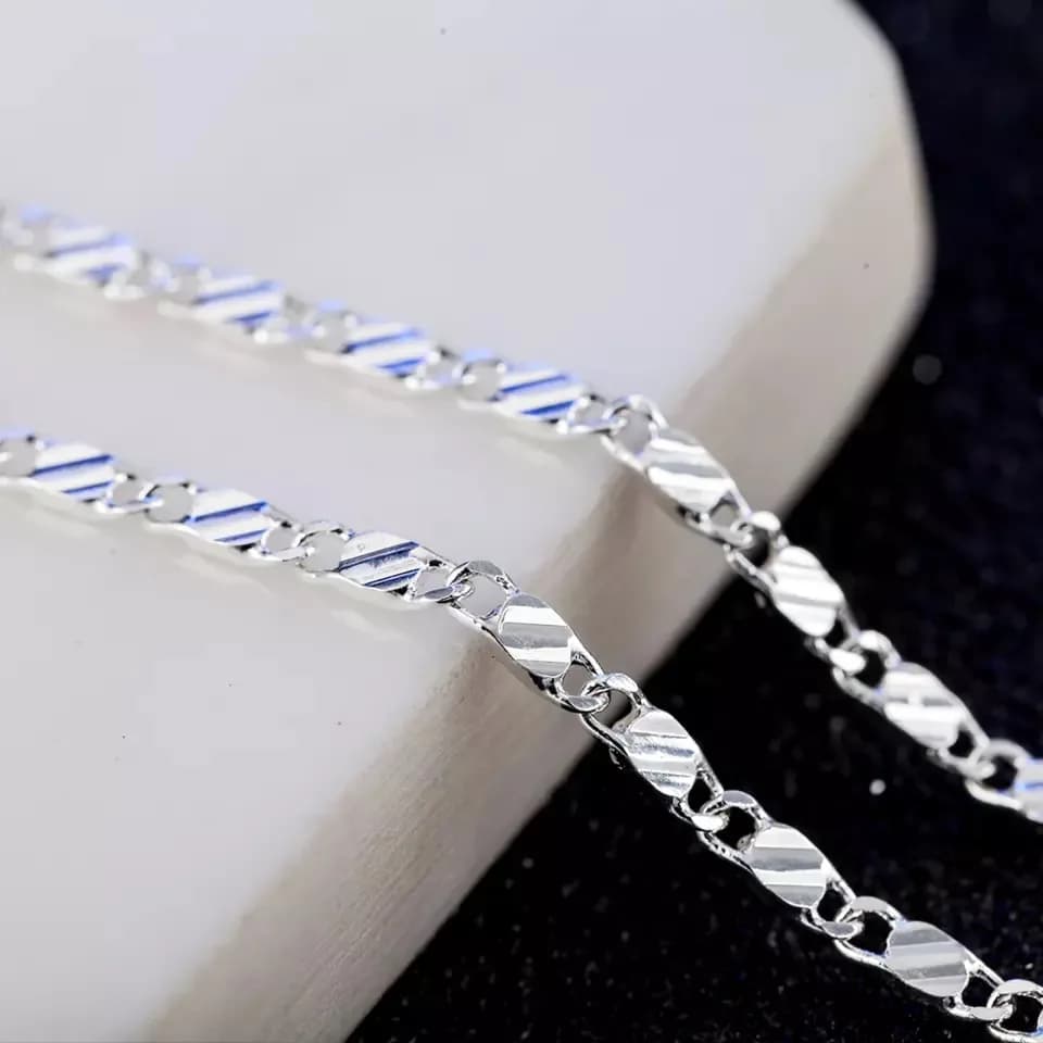 Collier en or 18 carats tendance, chaîne latérale de 2 mm, 16/18/20/22/24/26/28/30 pouces, pour femm