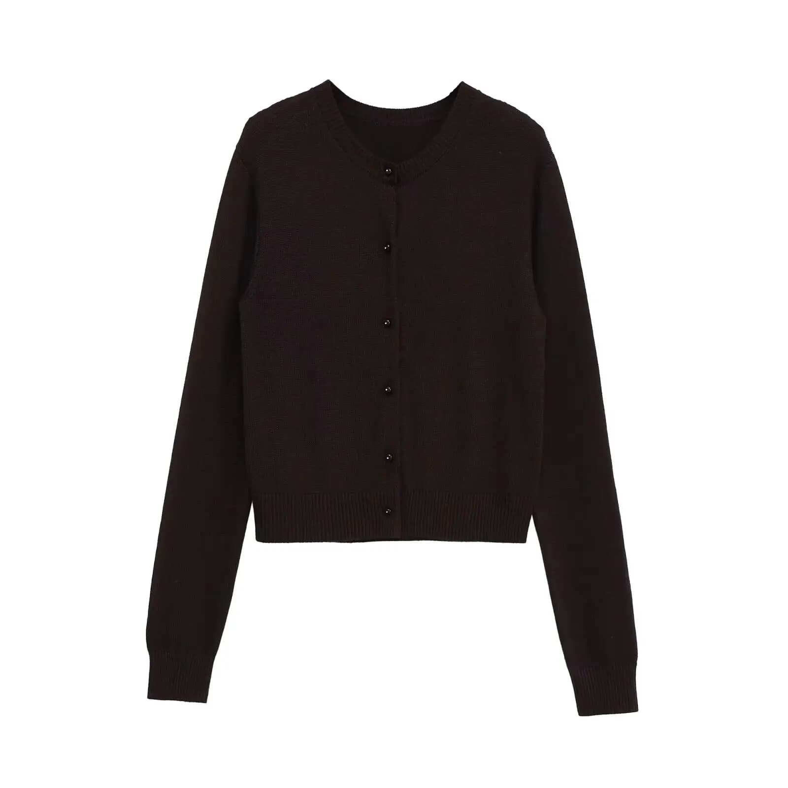 Cardigans pour Femmes pull marron élégant vêtements d'extérieur tricot Cardigan confortable chandail