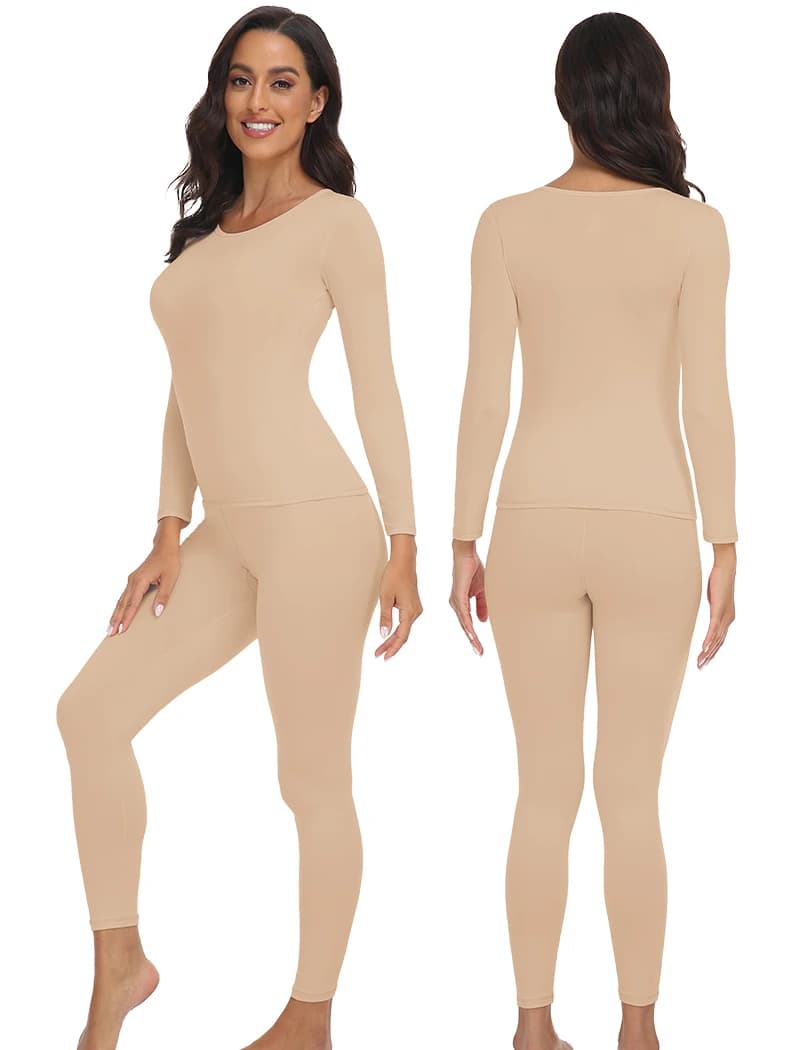 Combinaison de sous-vêtements thermiques pour femmes, caleçon long, Ultra-doux, couche de Base mince