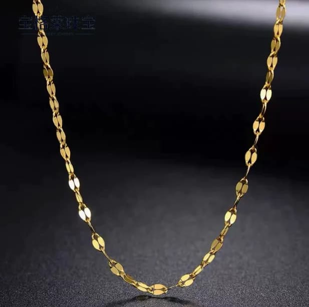 Collier chaînes en or 18 carats pour femme, colliers en or carat, chaînes brillantes, cadeau d'anniv