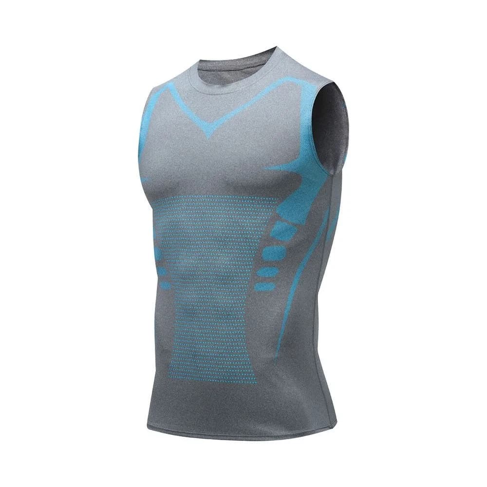 Nouveau Gilet de Sport Respirant Ionique Sculptant Confortable et Moulant Sans Manches pour Homme, S