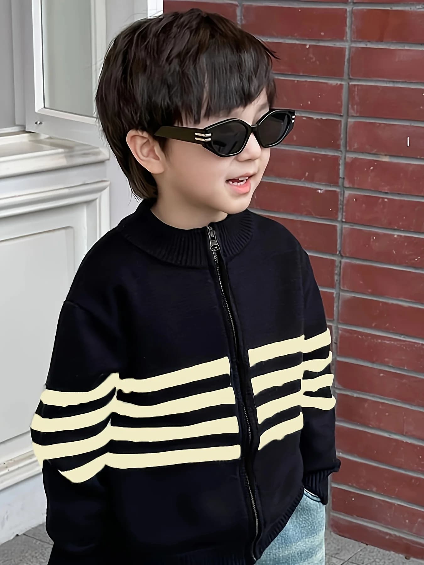Cardigan pour garçons, pull, nouvelle mode pour enfants, élégant, fermeture éclair, tricot, belle ve