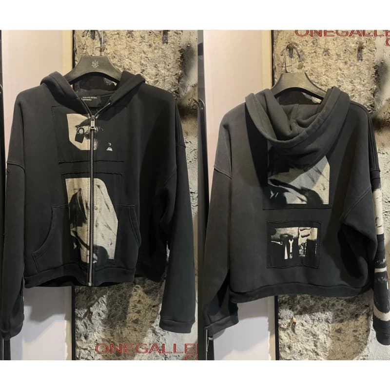 2025ss erd sweat à capuche High Street poche kangourou fermeture éclair manches longues à capuche po