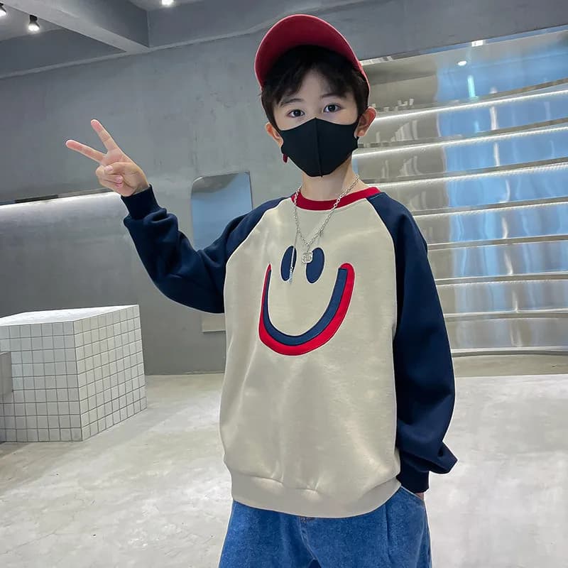 Sweat-shirt élégant à manches longues pour garçon, vêtement en coton pour enfant et adolescent de 5,