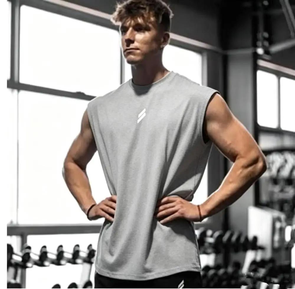 Chemises de sport sans manches pour hommes, pour la salle de sport, la course à pied, gilets en tiss