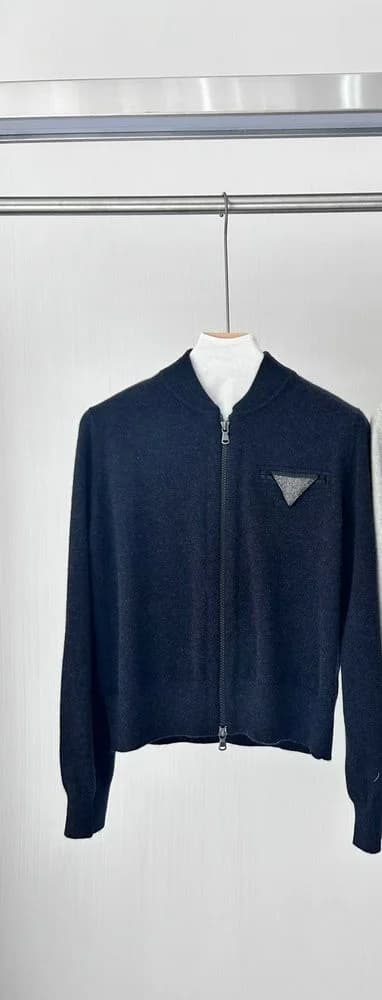 Naizaiga-Cardigan à manches longues pour femme, 100 cachemire, col en V, poche zippée, perles grises