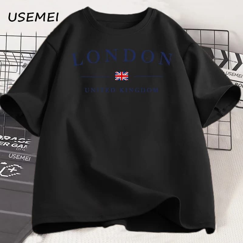 Londres T-Shirt angleterre voyage T-Shirt homme femme imprimé coton à manches courtes t-shirts mode