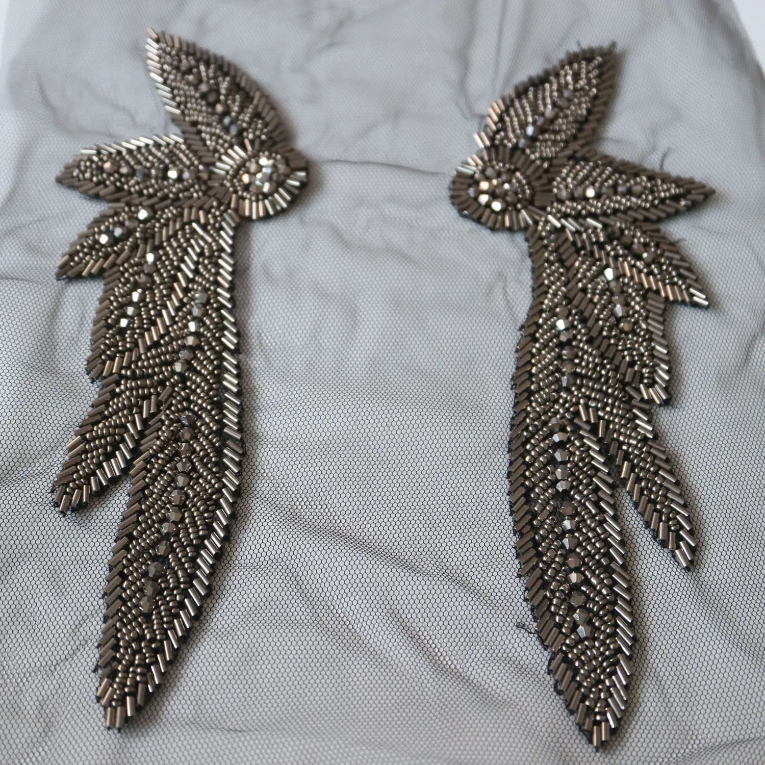 Patchs de couture de col perlé pour vêtements, bricolage, parches brodés floraux, appliques de vêtem