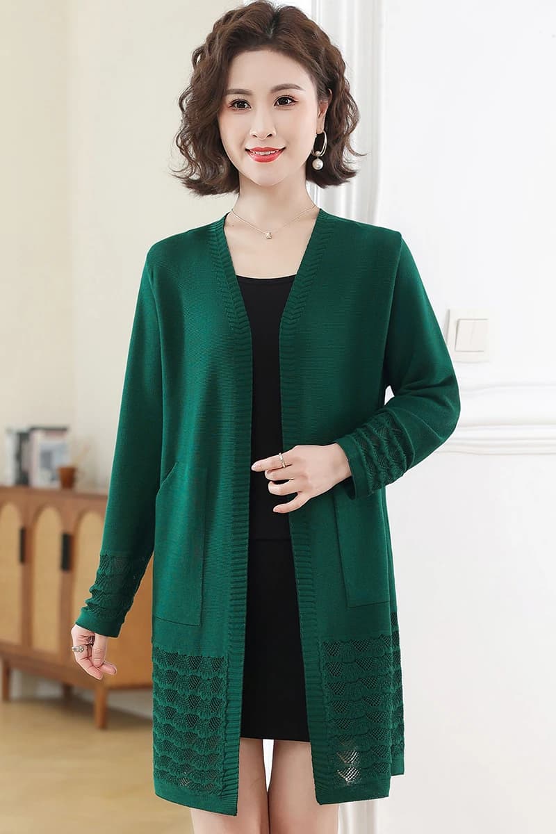 Cardigan à manches longues pour femmes, chandail amissié, couleur unie, printemps automne