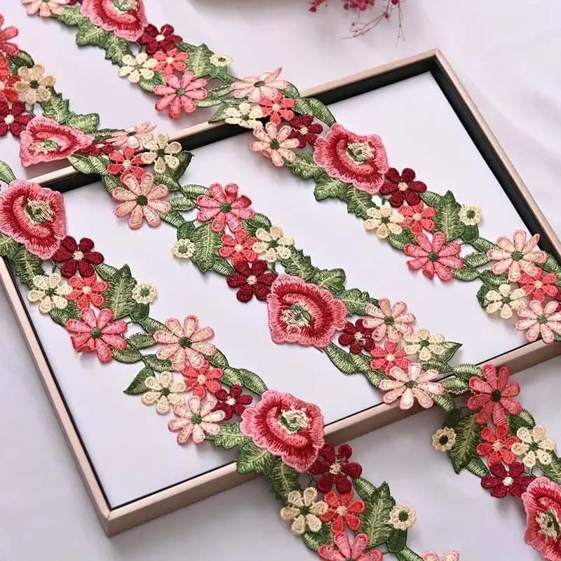 Tissu en dentelle brodée Soluble dans l'eau, 1 Yard, pour col, robe, accessoires pour la maison, bri