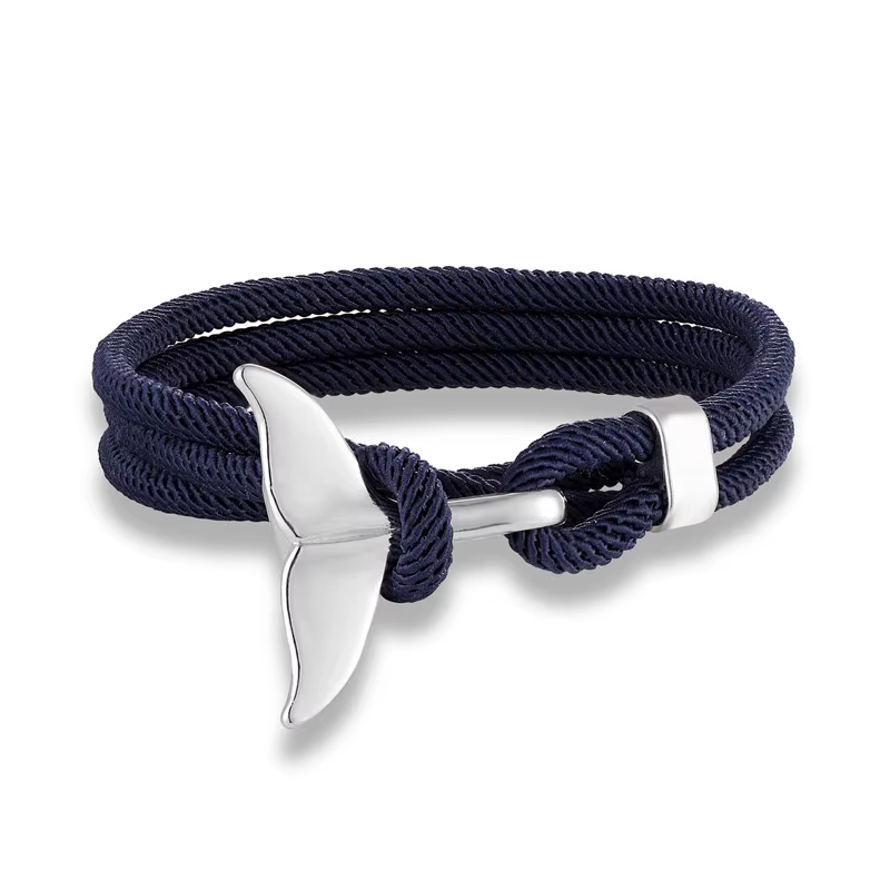 MKENDN mode baleine queue ancre Bracelets hommes multicouche charme corde chaîne Bracelet mâle femme