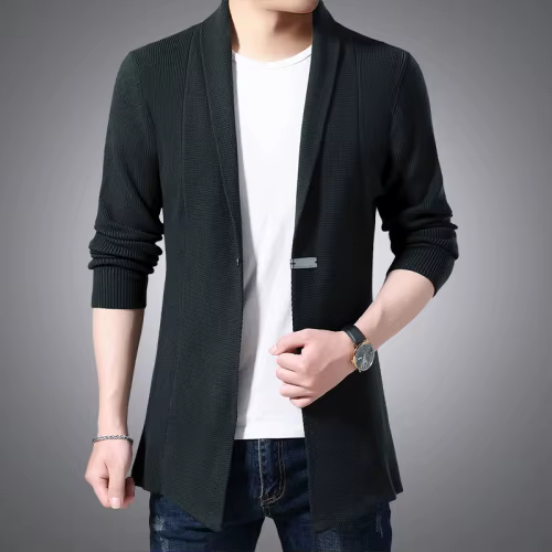 Cardigan hommes chandails printemps automne hommes décontracté Cardigan veste homme couleur unie Lon