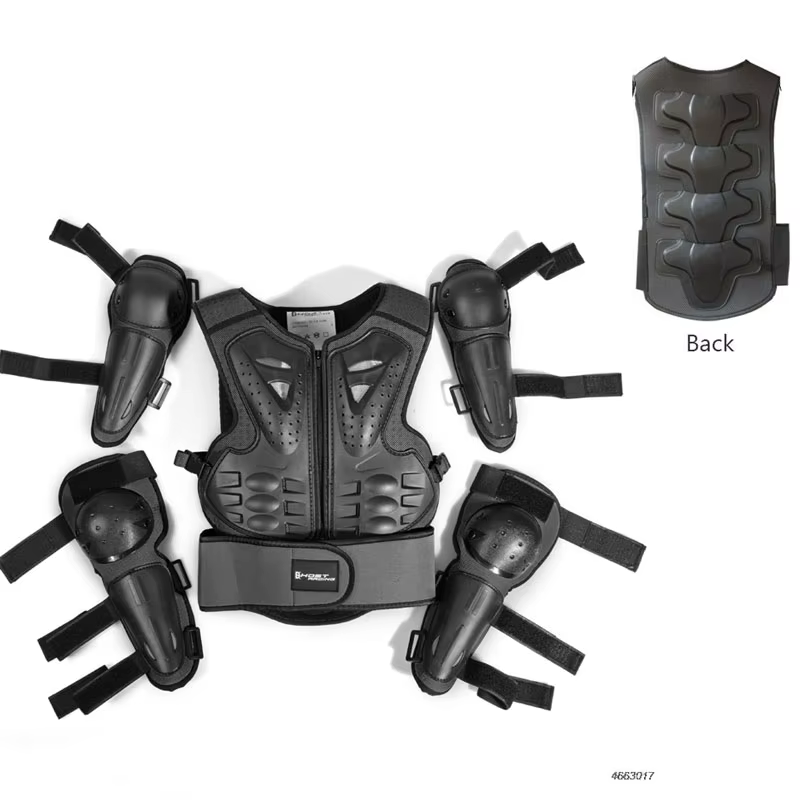 Gilet de protection pour enfant, protection pour le corps, la poitrine, le dos, les genoux et les co