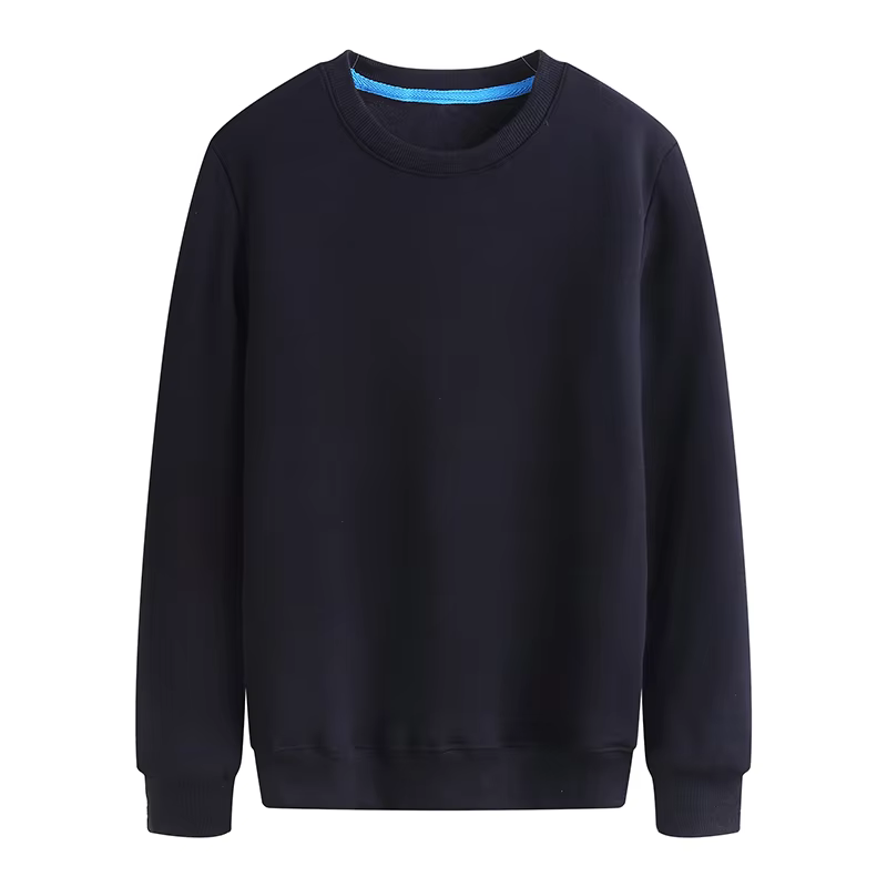Pull à manches longues et col rond pour hommes, 100% coton et velours, Logo brodé imprimé personnali