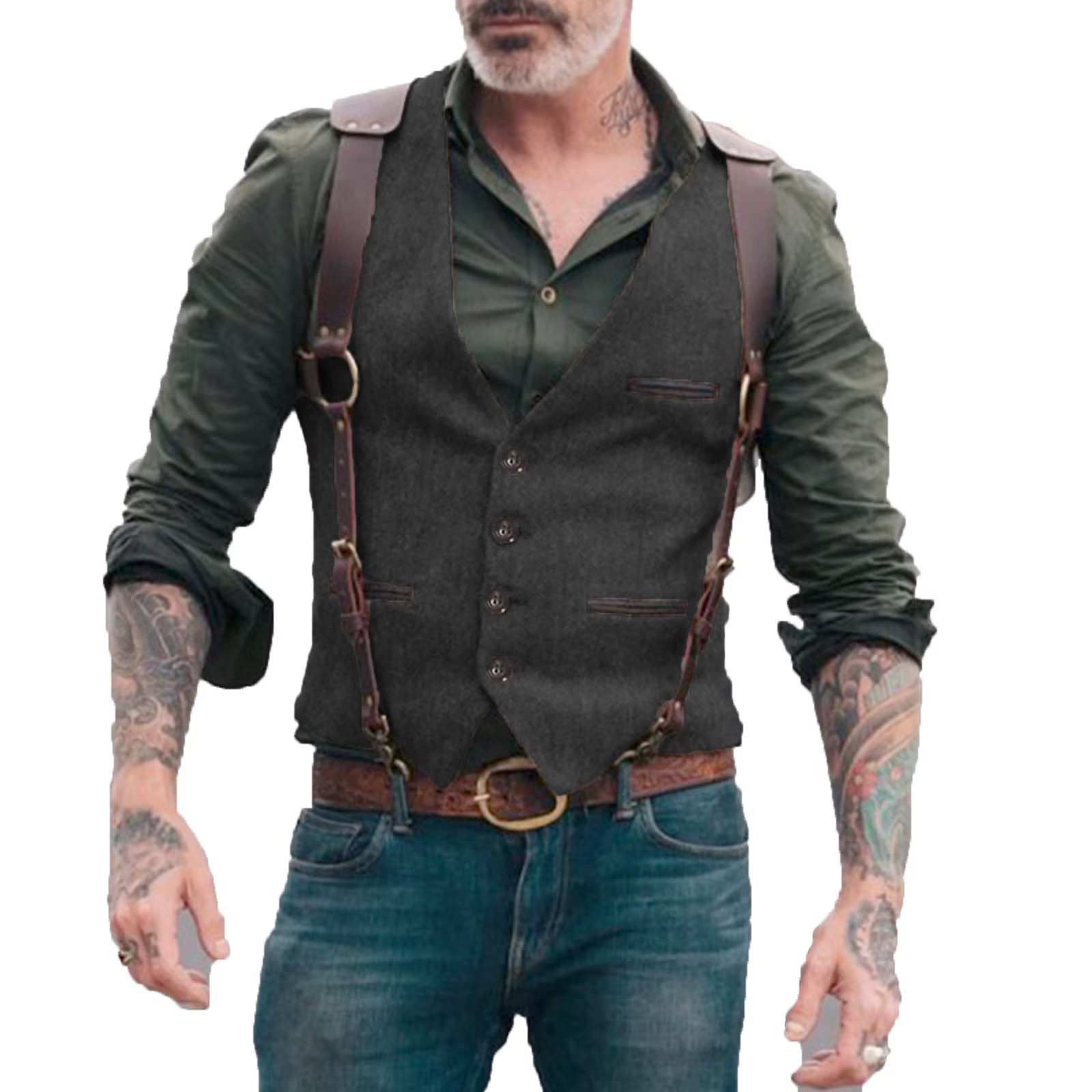 Gilet de costume pour hommes, col en V à chevrons, robe formelle d'affaires pour costume de mariage 