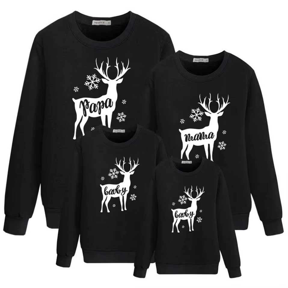 "Papa maman enfant cerf de noël" famille correspondant vêtements sweats correspondant tenues pulls f