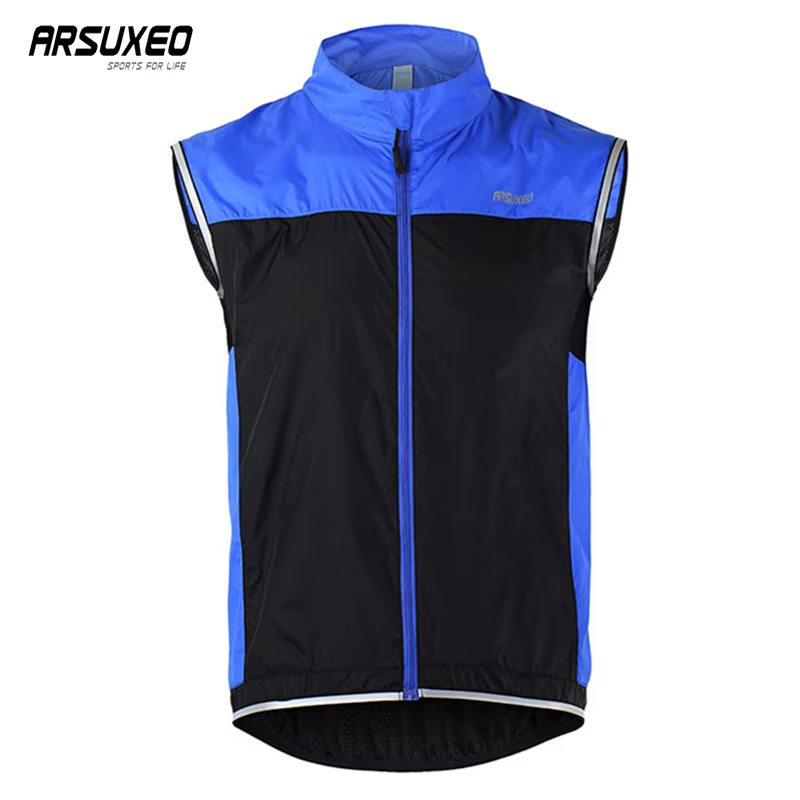 ARSUXEO gilet de cyclisme homme vêtements de vélo gilet réfléchissant à séchage rapide avec poche gi