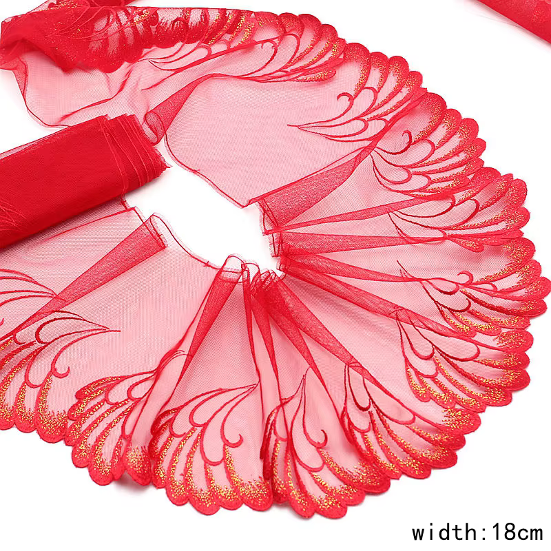 Garniture en dentelle de fleurs brodées exquises, dentelle de haute qualité pour l'artisanat et la c