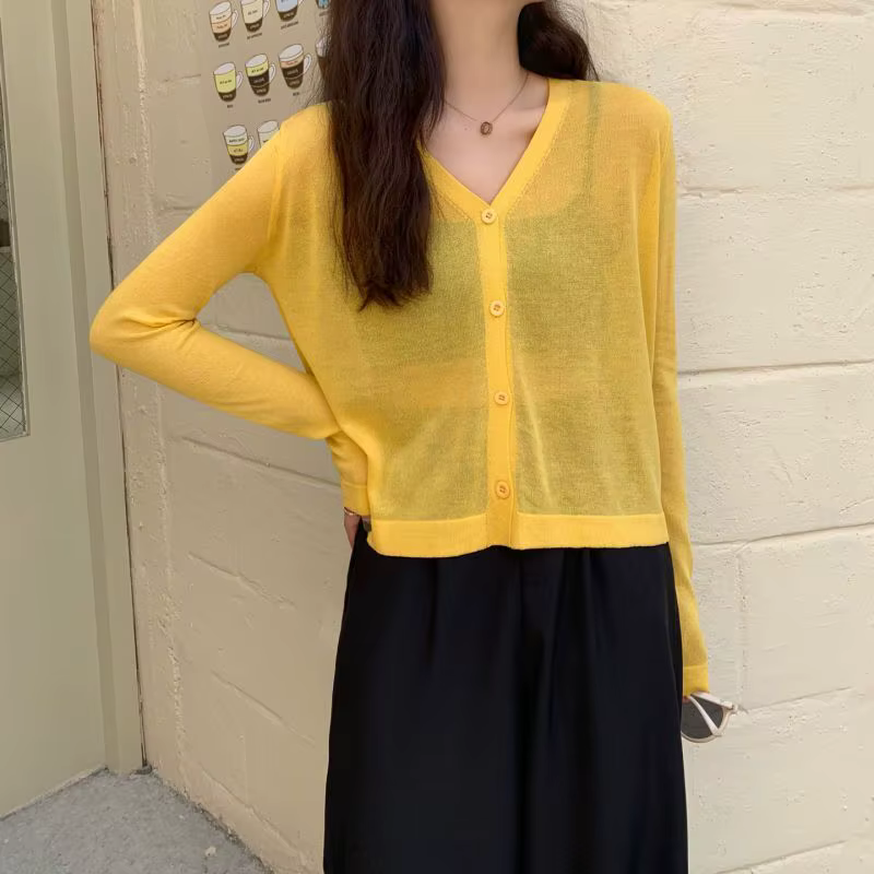 Cardigan d'été en tricot pour femme, vêtement de Protection solaire, vêtement d'extérieur, manteau f