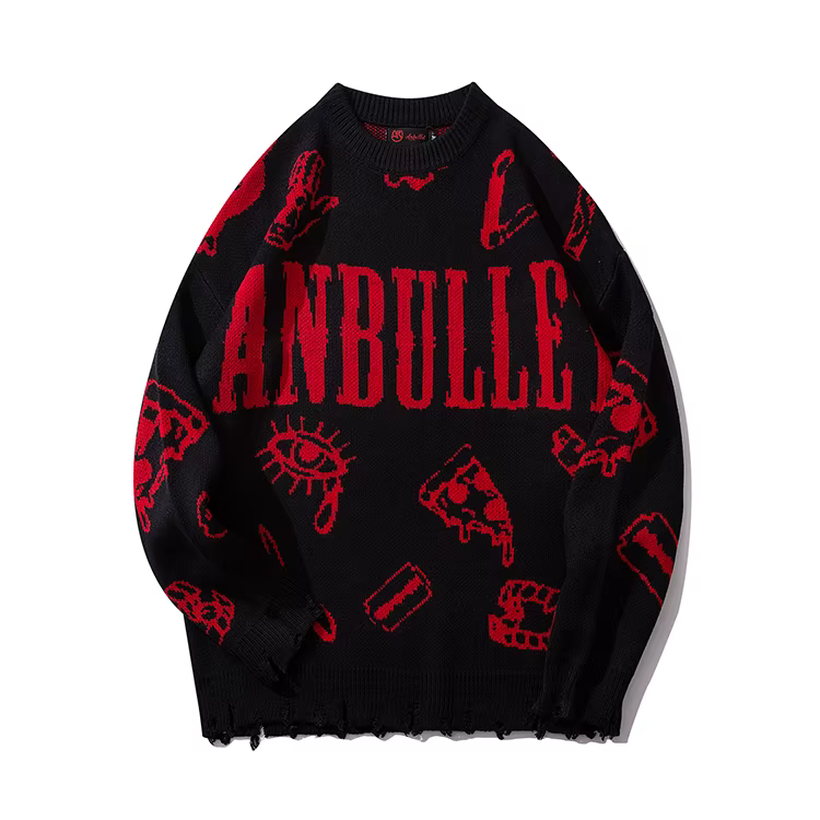 Pull Harajuku Vintage en maille, déchiré, Punk, surdimensionné, pour hommes et femmes, pull gothique