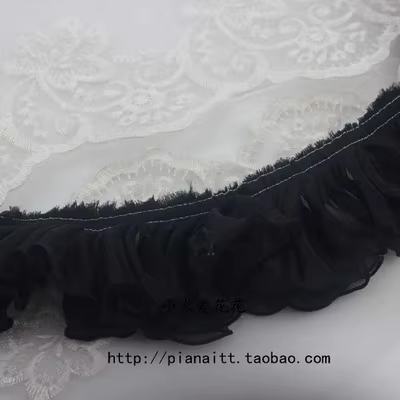 3 Yards/Lot DIY 10 Couleurs Dentelle Plissée en Mousseline de Soie pour Jupes, Vêtements, Accessoire