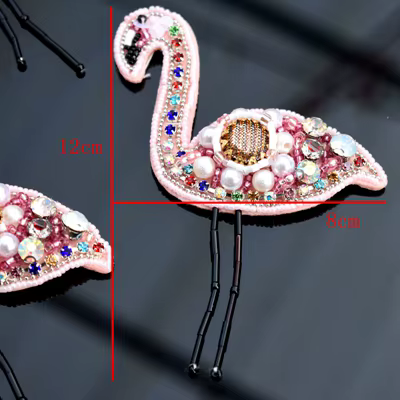 Patchs à paillettes, flamant rose, oiseau, cygne, pour vêtements, cousus sur vêtements, strass, perl