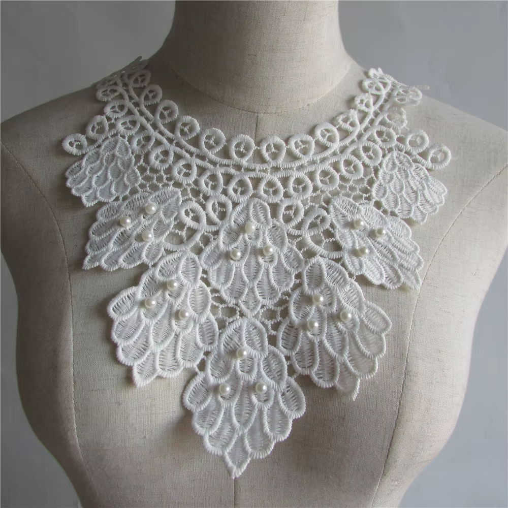 Dentelle d'aviation perlée blanche de haute qualité, accessoires de couture de vêtements de bricolag