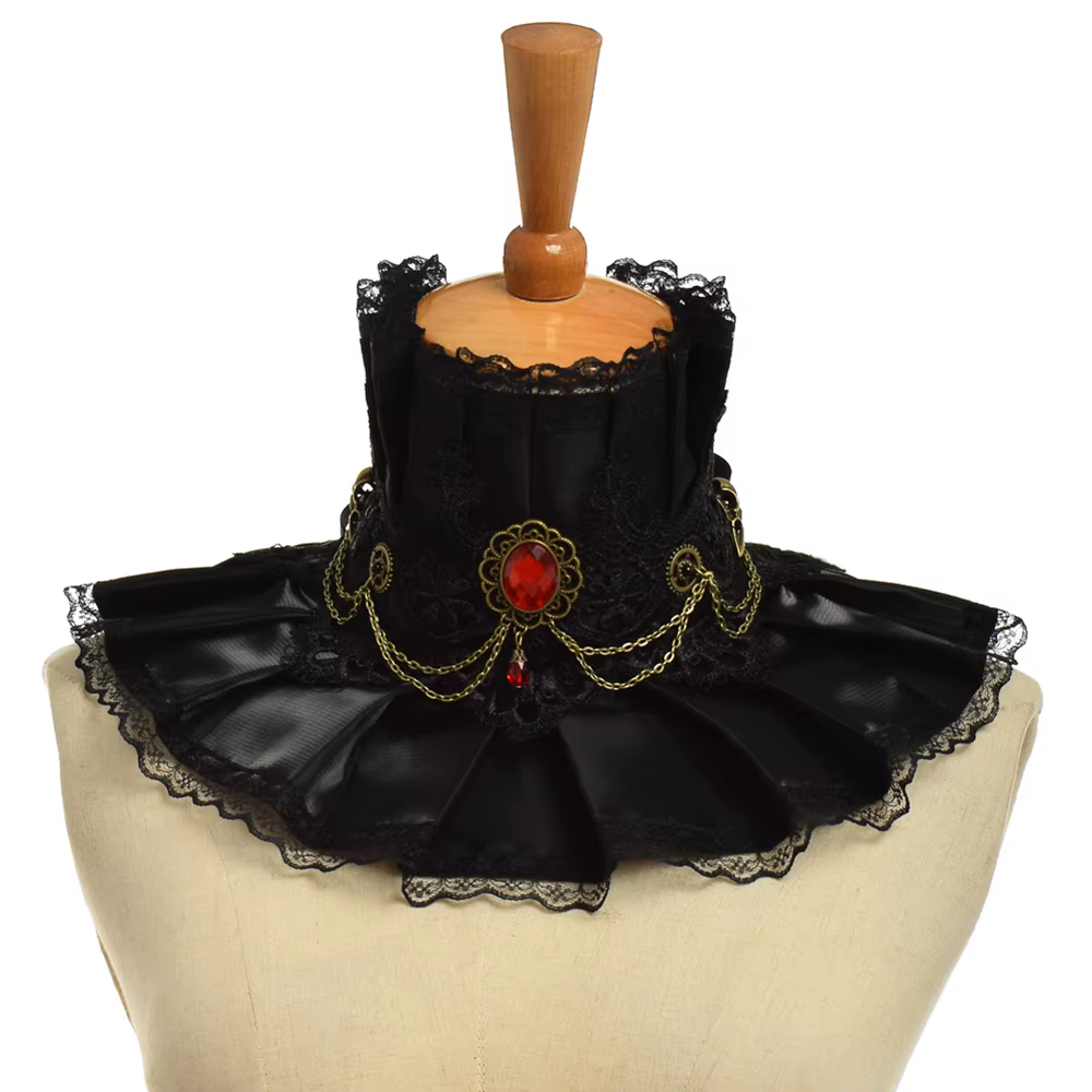 Tour de cou victorien col détachable col Steampunk cravate Cosplay Vintage Royal Queens fantaisie vo