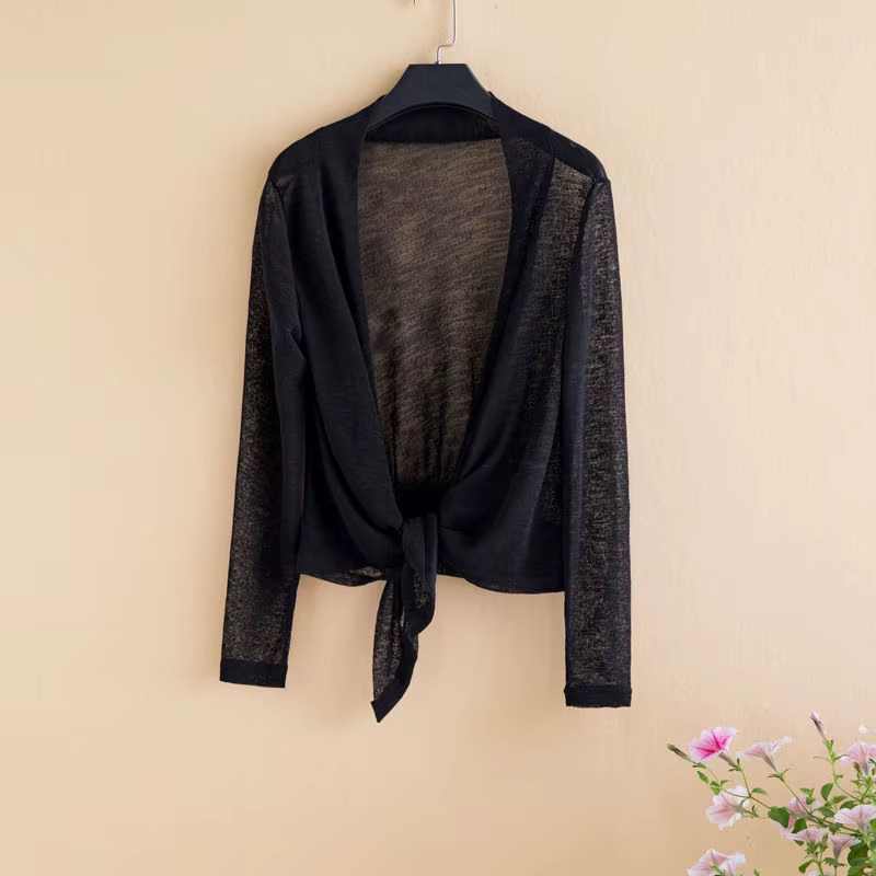 Cardigan à manches longues pour femmes, mince, ouvert