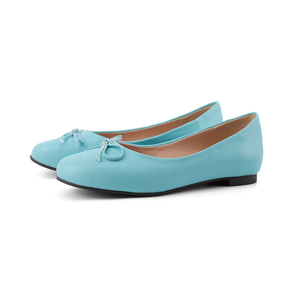 Ballerines en cuir PU souple à enfiler pour femmes et hommes, chaussures de loisirs, nœud papillon,