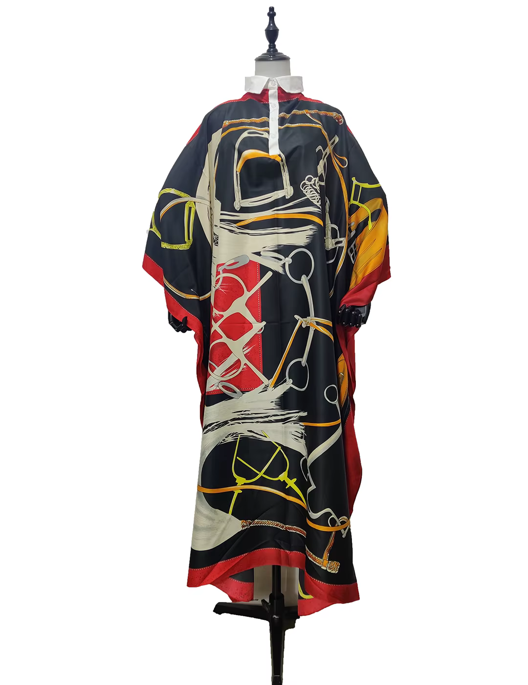 Robe Kaftan Bohème Grande Taille pour Femme, Col Montant Imprimé, Ample, Abaya Ramadan, Robe Africai