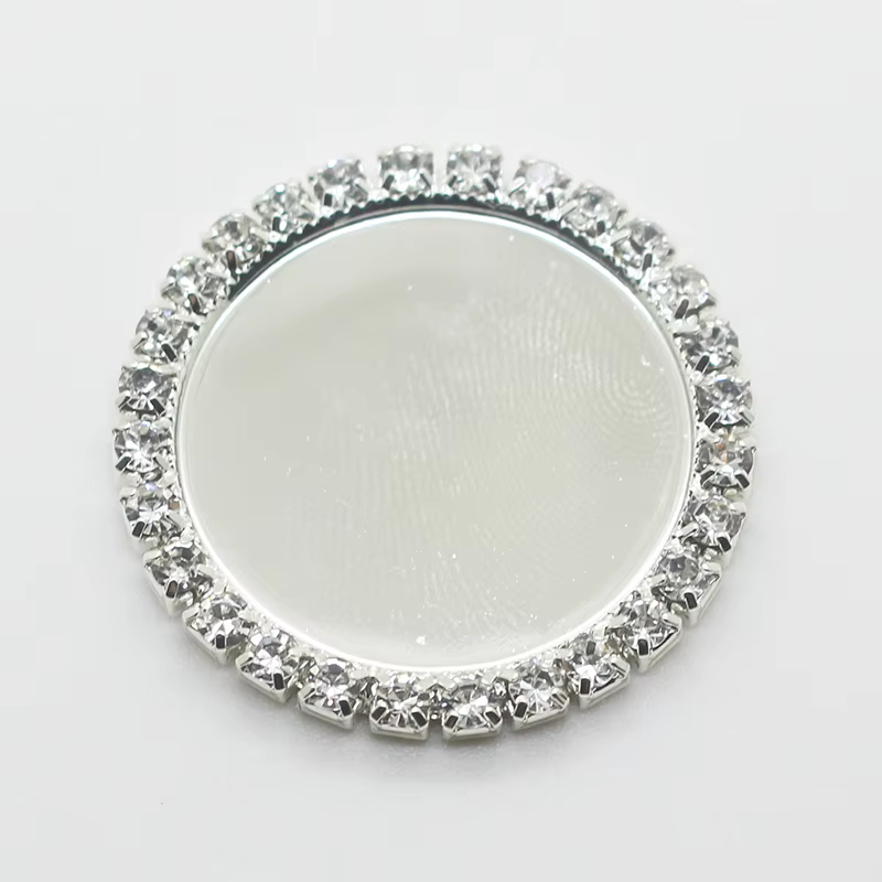 Bouton en strass, Cabochon en métal en forme de bouchon de bouteille, Dos plat, Cabochon en forme de