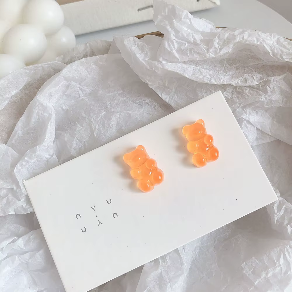 Boucles d'oreilles en velours ours en peluche pour femmes, boucles d'oreilles boule de cheveux, temp
