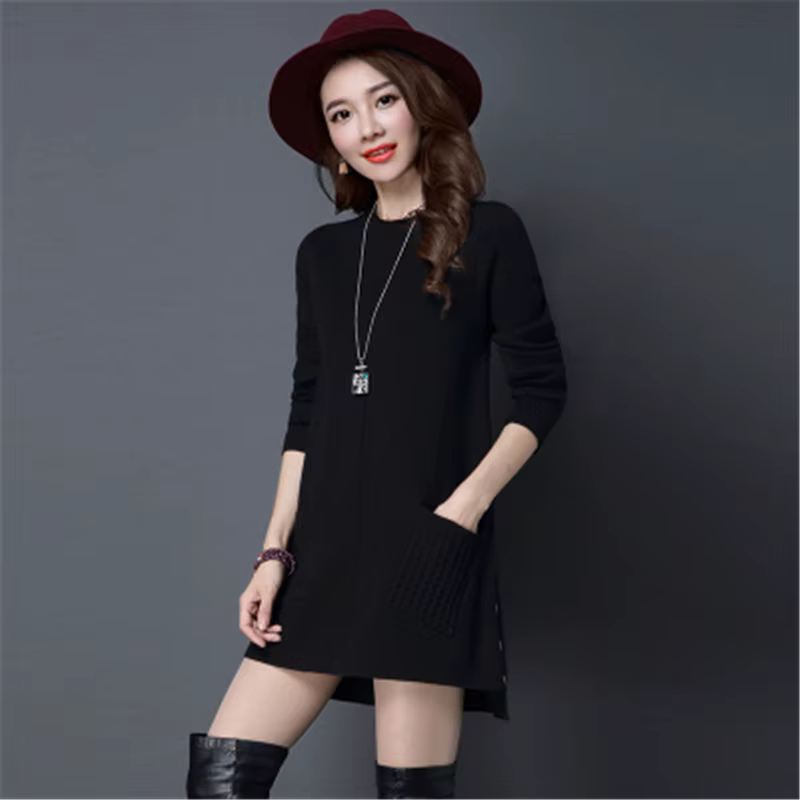 Femme chandails pull grand vêtements pour femmes épais pull en vrac printemps automne Long bas pull 