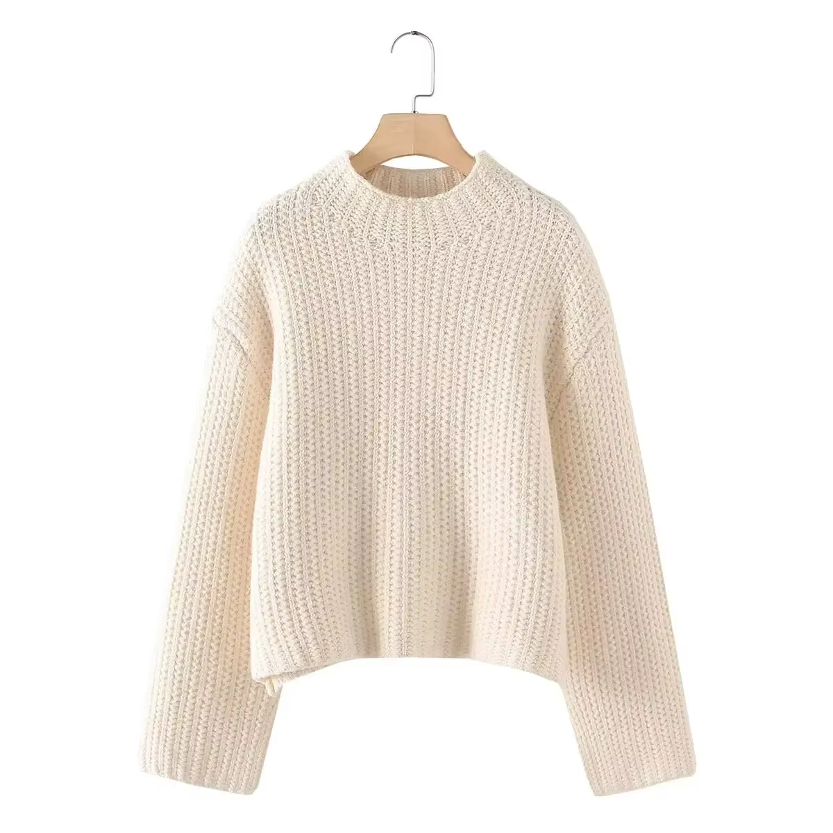 Pull à col rond Y2k pour femme, pull court en tricot blanc uni, Vintage, hiver