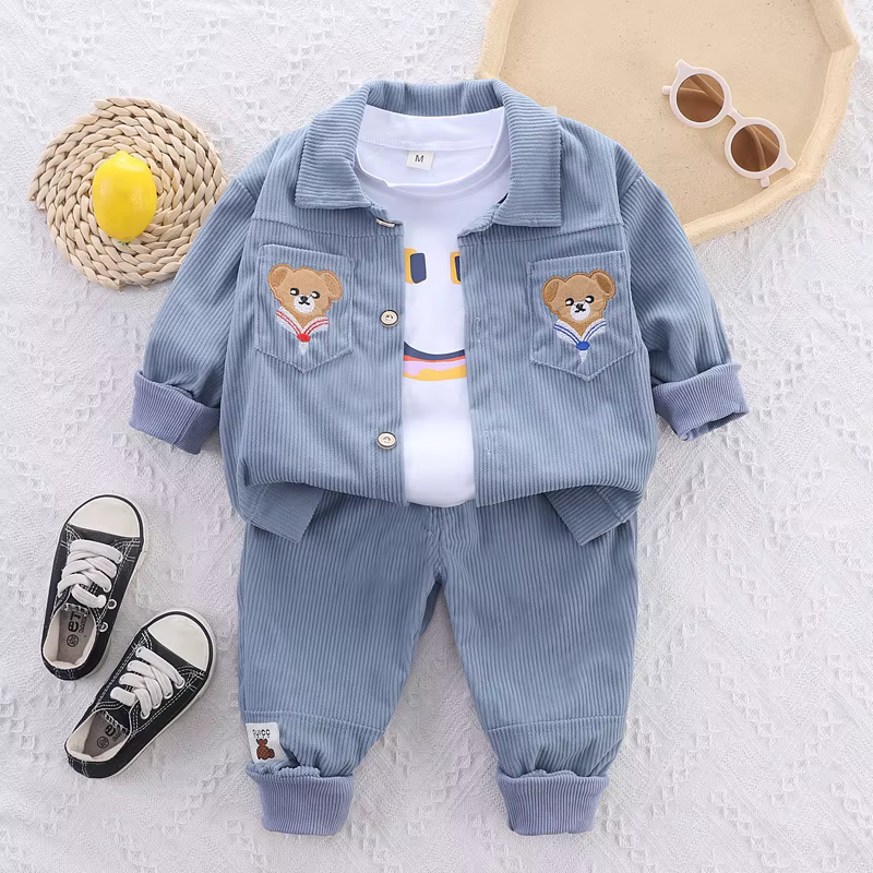 Costumes décontractés à manches longues pour enfants, vêtements mignons pour tout-petits, tenues spo