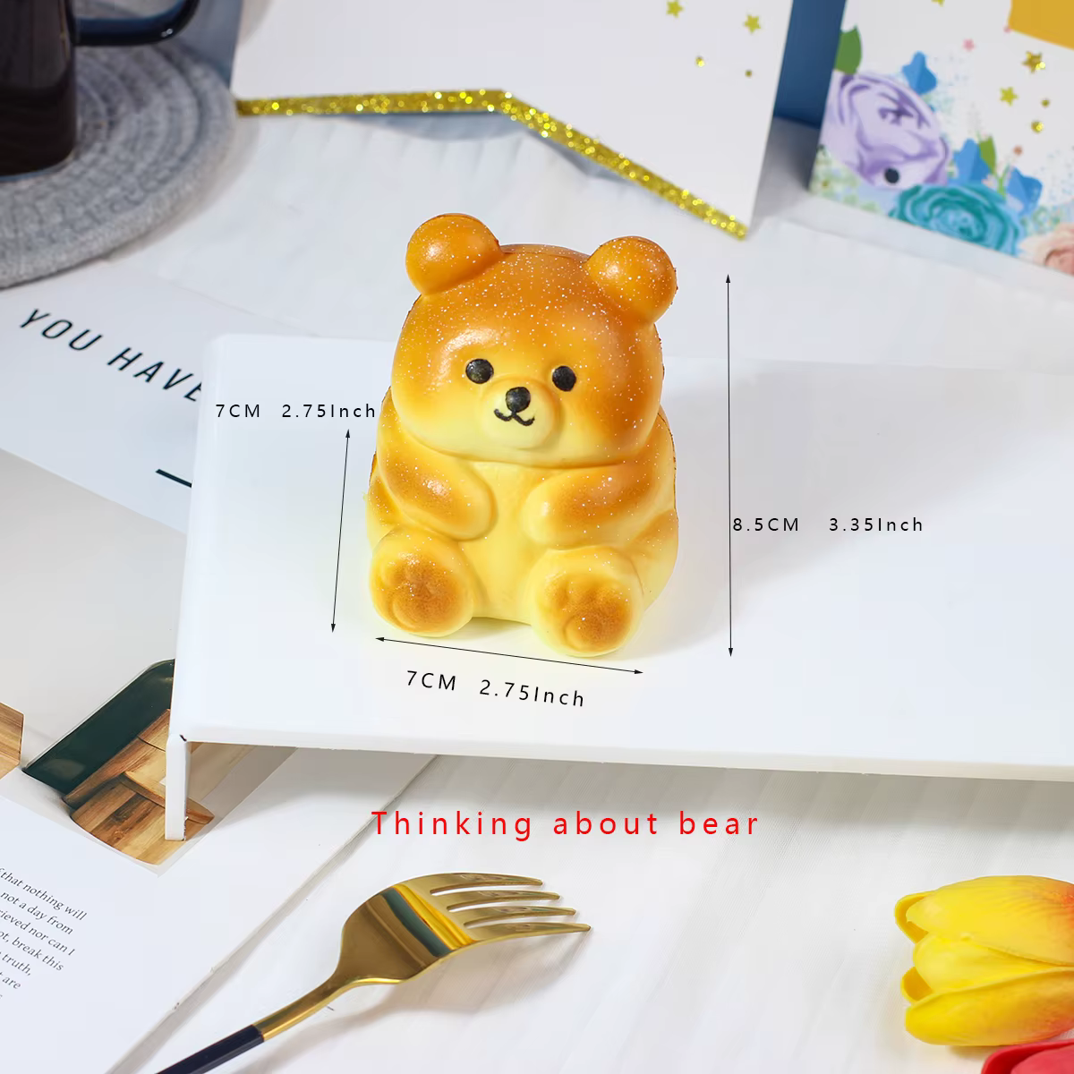 Jouet anti-stress en forme d'ours de dessin animé à récupération lente, ornement décoratif