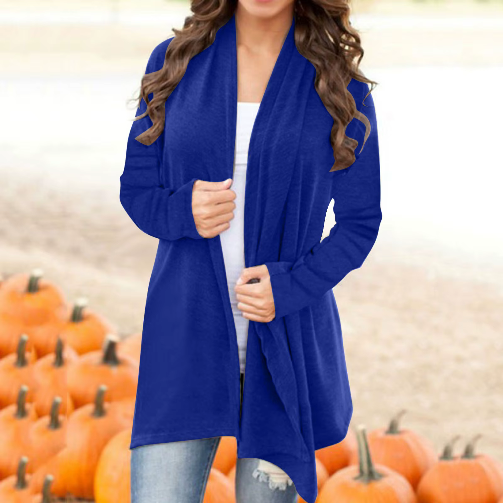 Cardigan léger à manches longues pour femmes, kimono ouvert sur le devant, vêtements pour femmes, gr