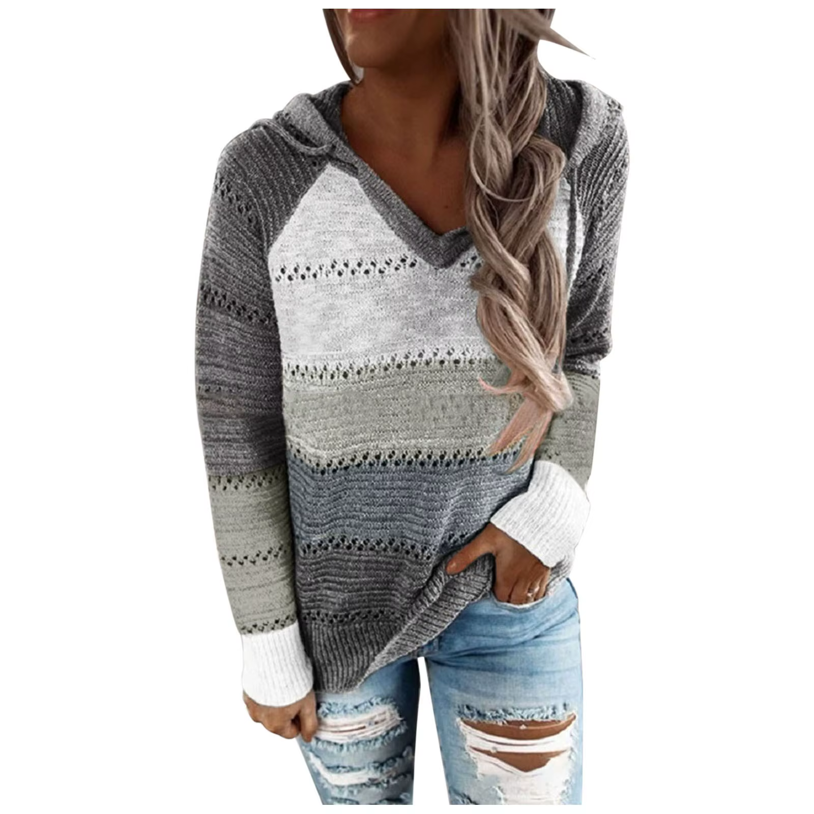 Grande taille 5XL automne hiver femmes pull mode Patchwork à manches longues tricot pull hauts femme