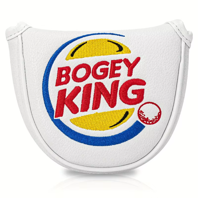 Housse de tête de putter de golf avec logo BOGEY KING, disponible en blanc/noir, accessoires de golf