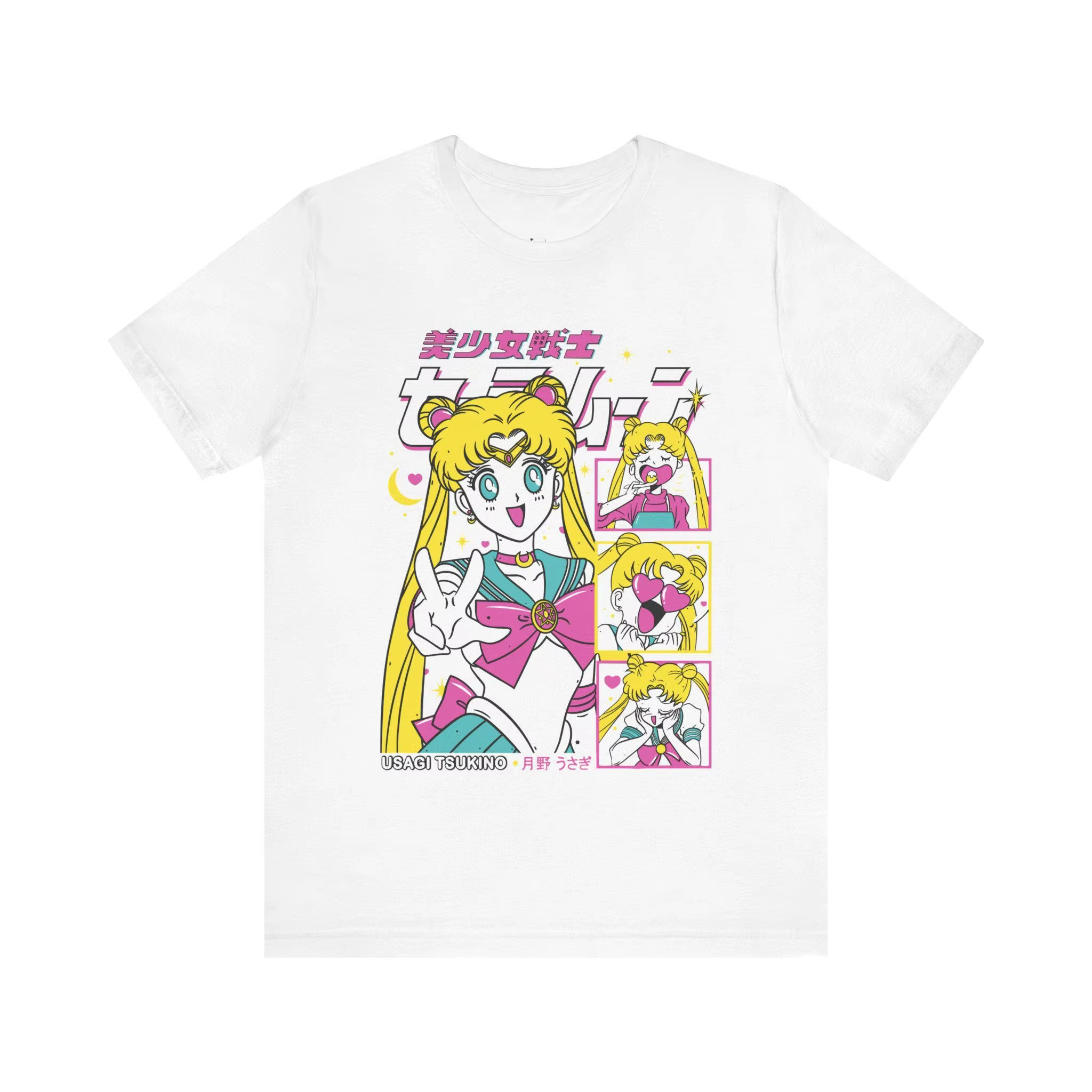Sailor Moon Rétro Années 90 Anime Graphique T-shirt D'été Coton Hommes Femmes Tee Streetwear Décontr