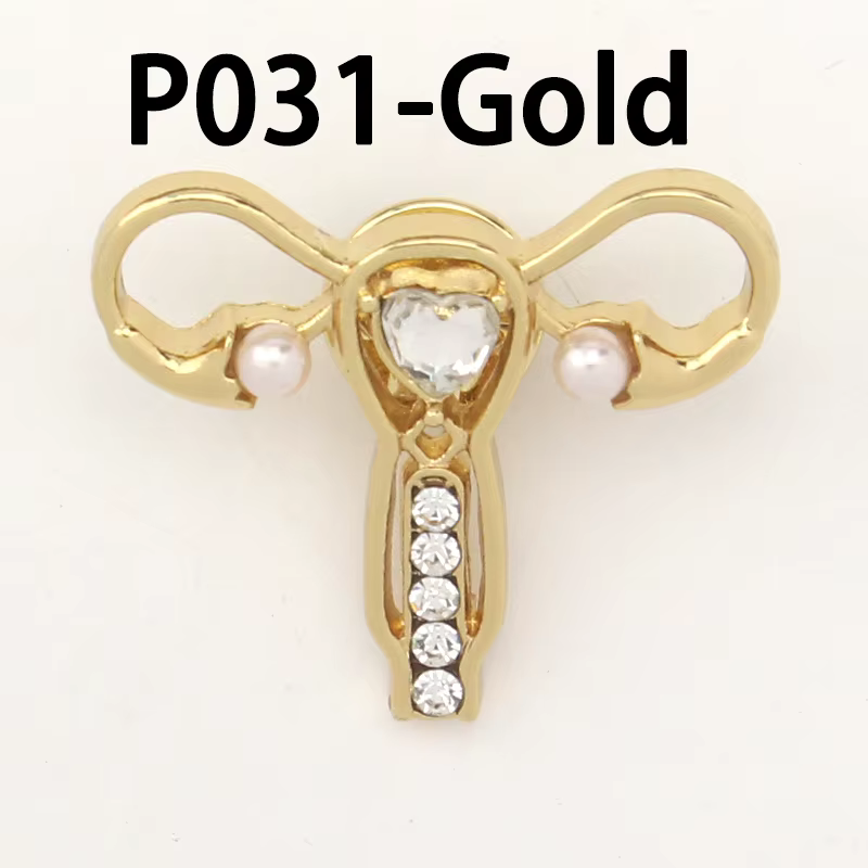 Broche unique en cristal de perle utérine pour femme, bijou de santé féminine, épinglette, accessoir