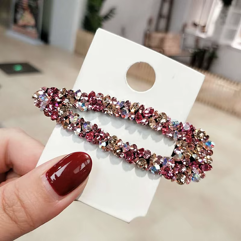Pince à cheveux creuse luxueuse en diamant coloré, accessoires pour femmes